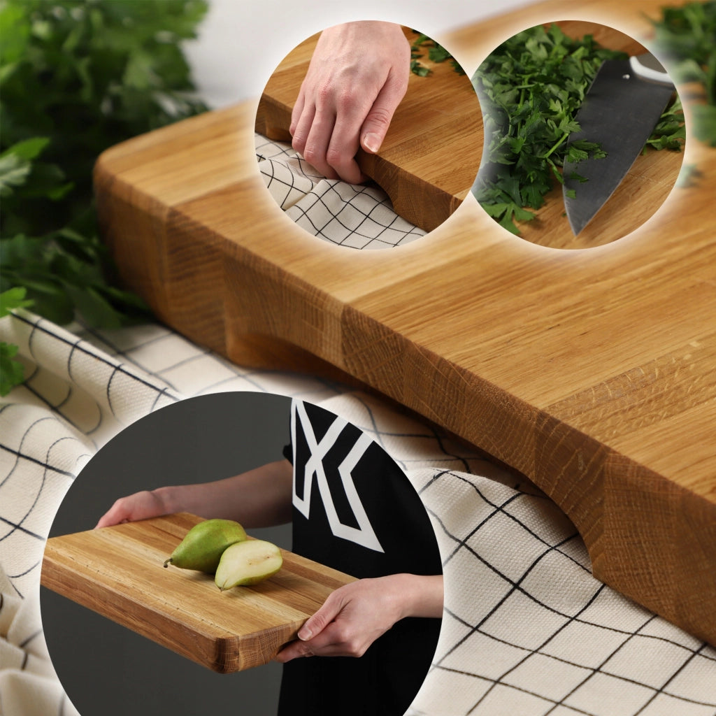 Tagliere da cucina in legno KADAX 50x30cm per servire, blocco grande in rovere