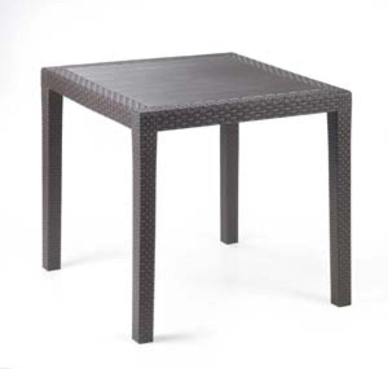 TAVOLO DA GIARDINO KING IN POLIPROPILENE EFFETTO RATTAN CM. 80X80X72H