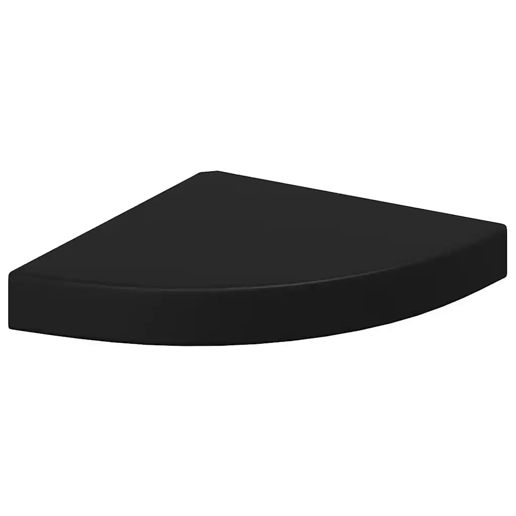 4 pz Scaffali Angolari a Parete | Mensola sospesa Neri 25x25x3,8 cm in MDF