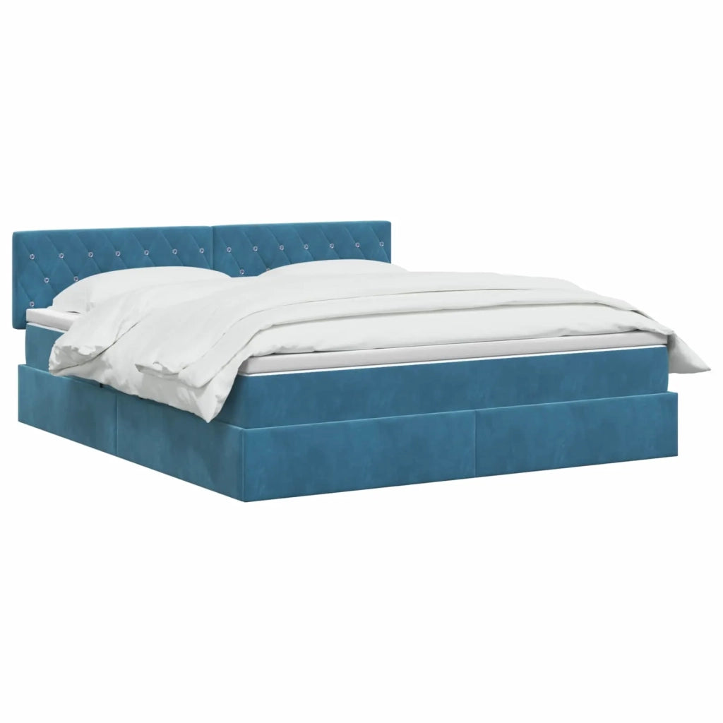 Letto con contenitore LED e materasso Blu Scuro 180 x 200 cm 3459208