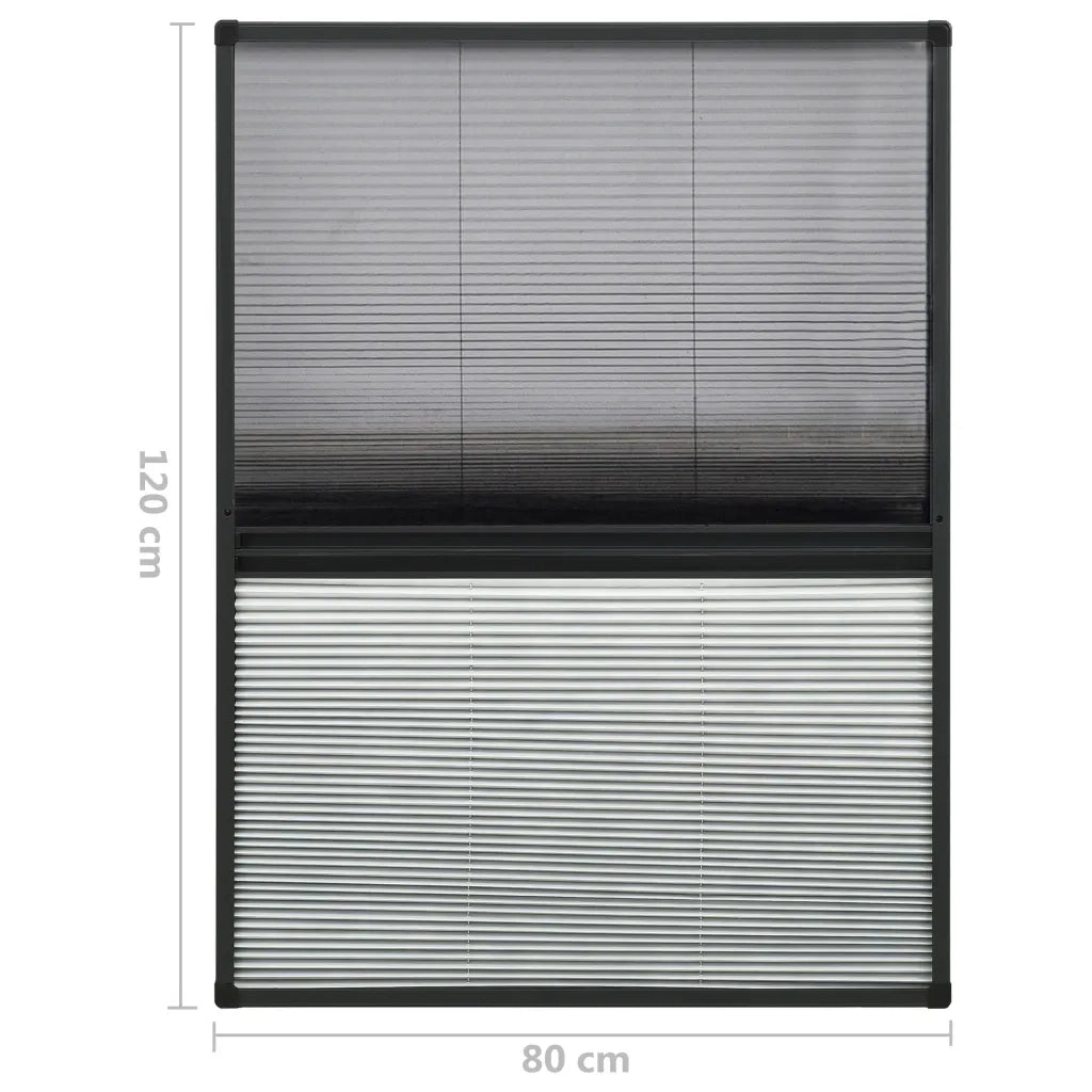 Zanzariera Plissettata Finestra Alluminio 80x120 cm con Tendina cod mxl 56070