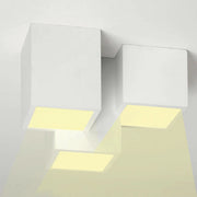 Lampada gesso da soffitto plafoniera a 3 cubi attacco faretto GU10 luce 4000K