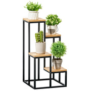 Scaffale 4 Livelli in Metallo e Legno per Interni Esterni ¨C Zephmum ¨C 34x34x66cm