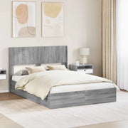 Struttura del letto con stoccaggio e testata Sonoma grigio