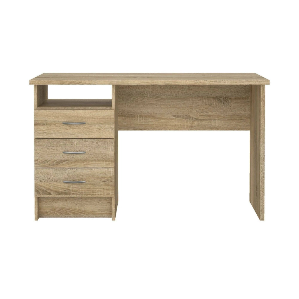 Andre, Scrivania 3 Cassetti, 48.1x120.1x72.6h cm Marrone Quercia