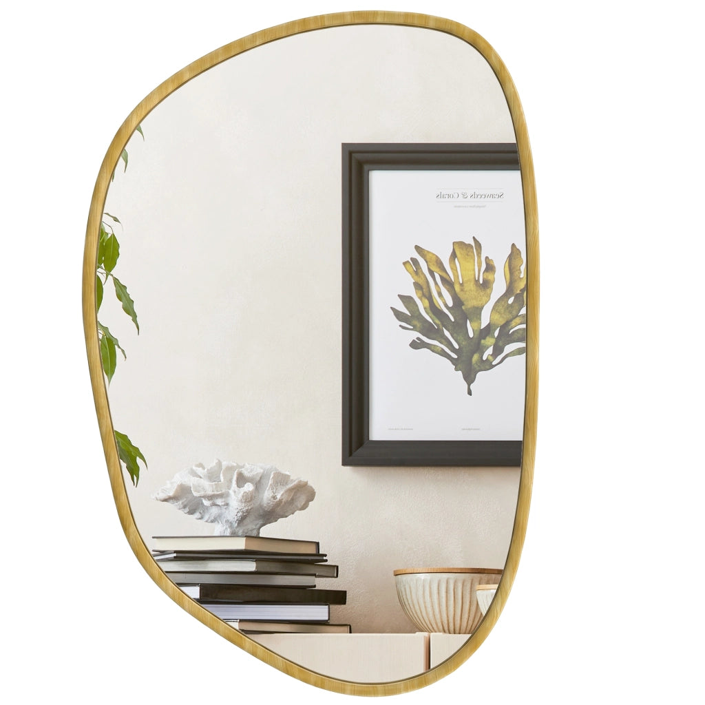 Specchio da parete decorativo asimmetrico 90x60 cm ¨C zephmum ¨C vetro temprato naturale