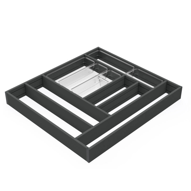 Organizzatore per cassetti Alumount 900x500, Alluminio, Grigio antracite