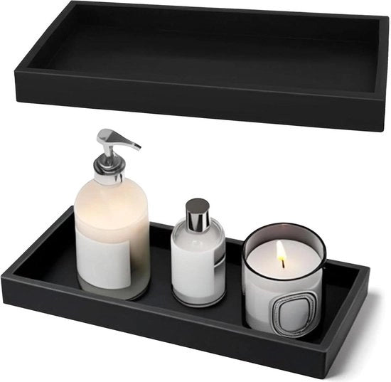 Set di 2 piatti di silicone per bagno - 10x20cm piatto decorativo quadrato per make-up piatto quadrato 70x70