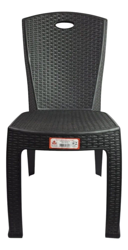 Sedia impilabile Paris in plastica effetto rattan ? 38x36x88 cm ? Colore antracite