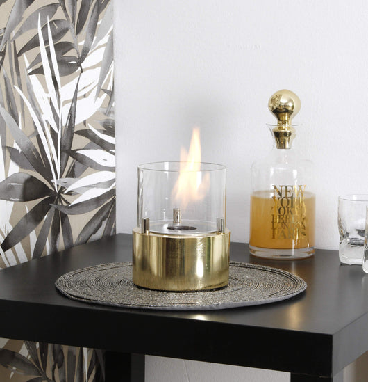 Camino a Bioetanolo da Tavolo Ø13x15,8cm Vannini Giotto Candle Oro