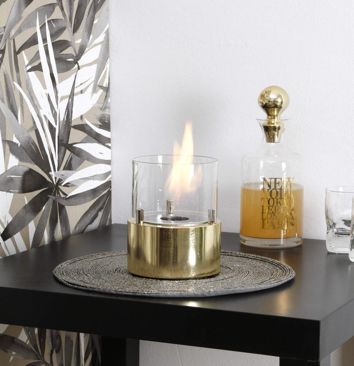 Camino a Bioetanolo da Tavolo Ø13x15,8cm Vannini Giotto Candle Oro