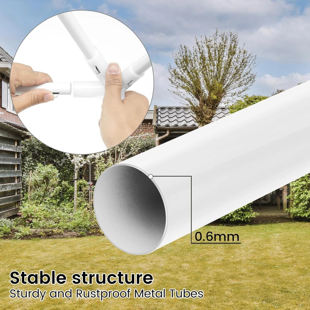 Gazebo da Esterni, Pergolato da Giardino, Gazebo Pieghevole e Impermeabile, con Pareti Laterali a Zanzariera, Esagonale, per Campeggio, Feste, 3,8x3,3m, Blu