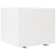 Fioriera | Cassetta per fiori | Vaso da Giardino Bianca 80x80x72 cm Legno Massello di Pino