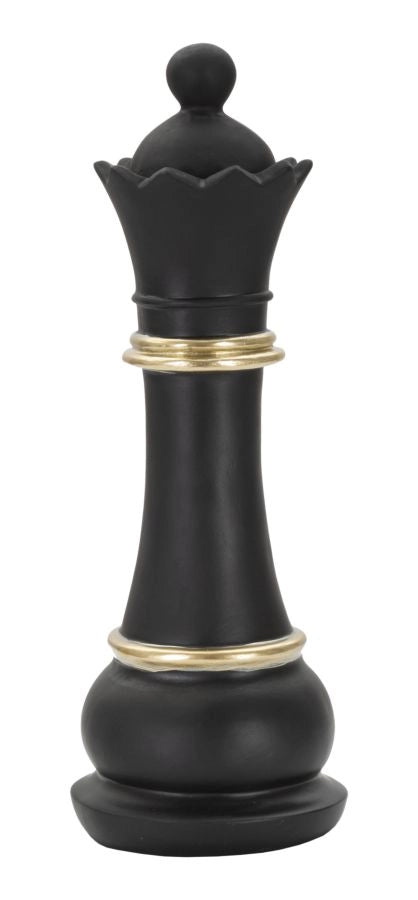 Regina Nera e Oro Ø 9x25,5 cm in Poliresina