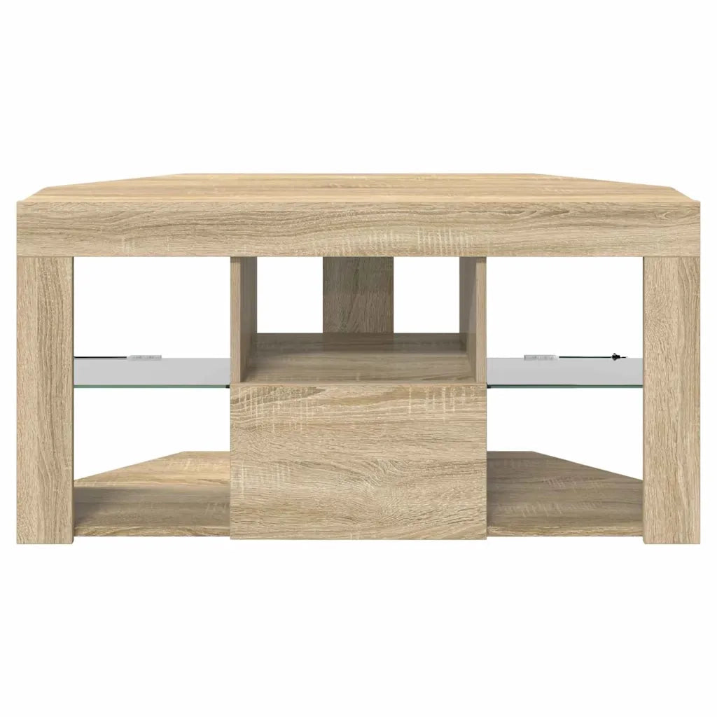 Mobile TV LED-Credenza per TV con LED-Console TV Angolare Rovere Sonoma 102 x 40 x 50 cm