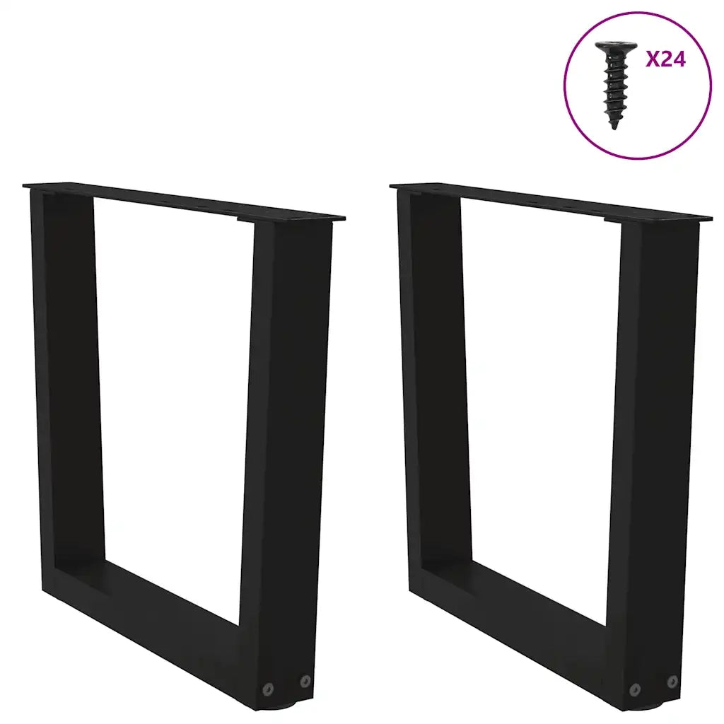 Gambe per Tavolino da Caff¨¨ a Forma di V 2 pz | Piede del tavolo Nere 50x(42-43,3) cm Acciaio