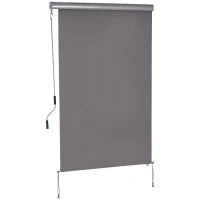 Tenda Avvolgibile Parasole con Manovella, Installazione a Muro o Soffitto, 120x200cm, Grigio