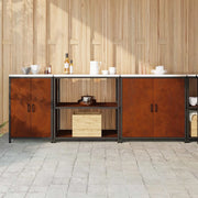 Set di Stoccaggio per Cucina con lo scaffale 3 pcs Ruggine