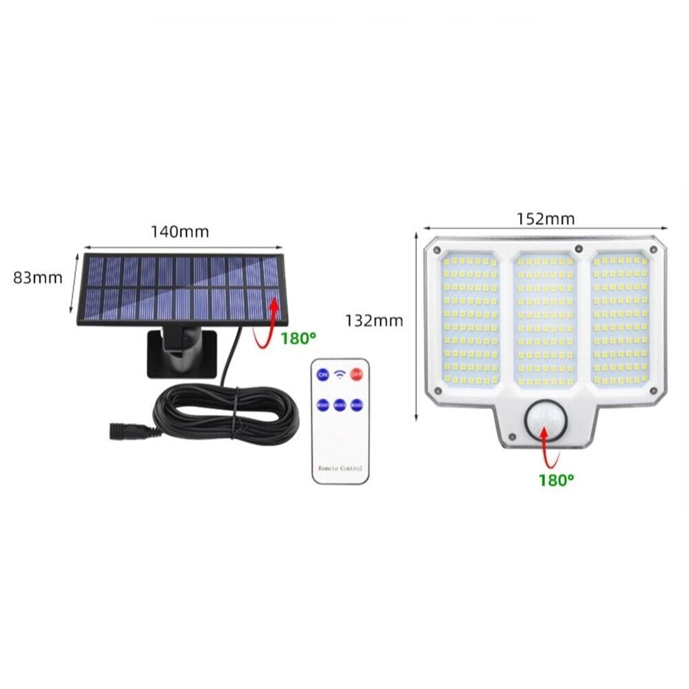 FARO ENERGIA SOLARE LED FARETTO ESTERNO 42W SENSORE MOVIMENTO 210 LED LF-2501A