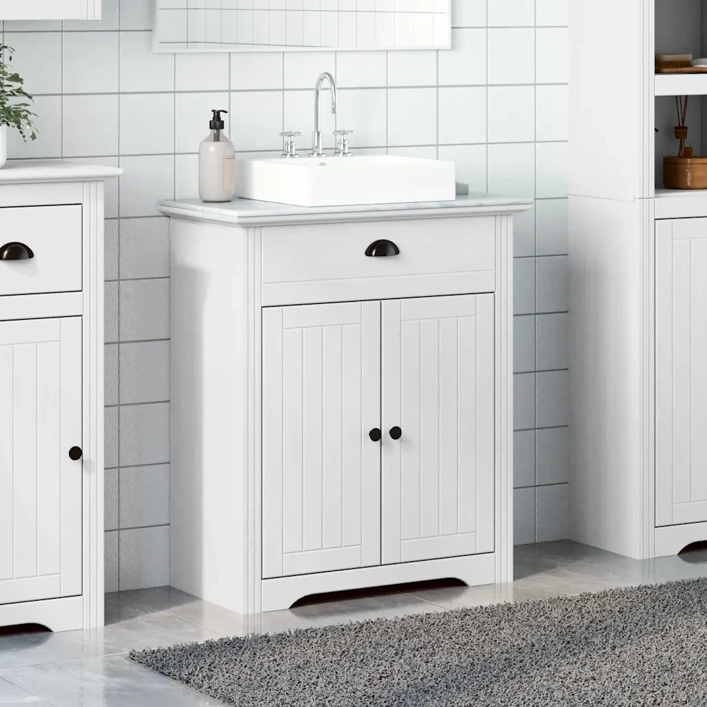 Mobile Lavabo da Bagno-Armadietto da bagno BODO Bianco 70x35x80 cm