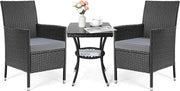Set da giardino 3 pezzi - Set da giardino da bistro - Con cuscini - Rattan - Codice prodotto: FIBILA - Modello: 3-Delige Rieten Tuinset
