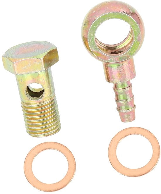 Connettore a banjo per auto e motocicletta - Set di giunti - Banchi a banjo - Acciaio - Lunga durata - Armatura a banjo 

 o 14 mm