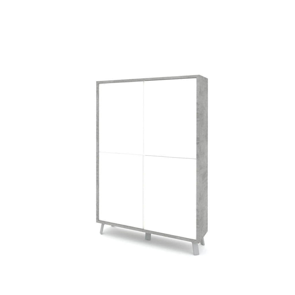Credenza alta VELBRUK cemento/bianco pietra