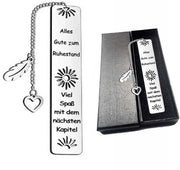 Afscheidscadeau in metallo in acciaio inossidabile - Personalizzato - Regalo elegante - Regalo di pensione - Confezionato in scatola regalo - Disegno unico - Supporto per libri