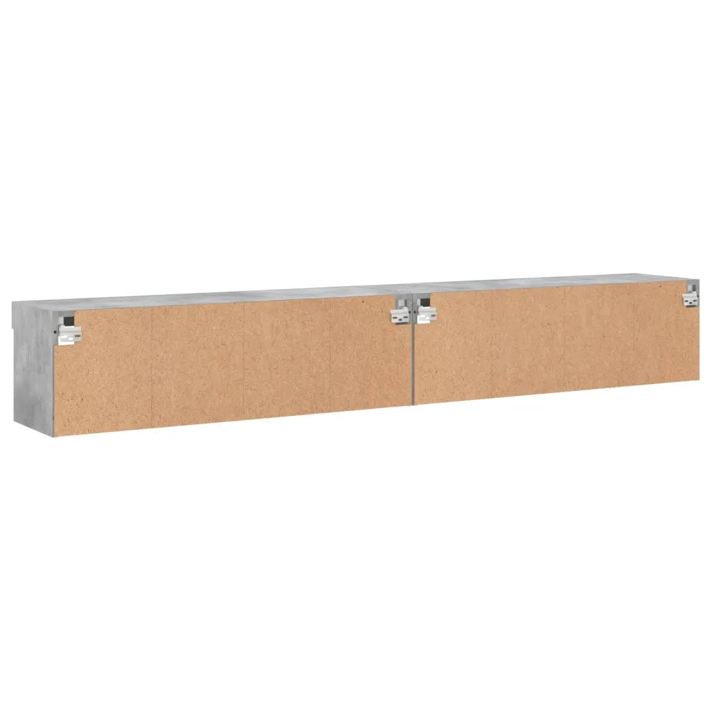 Mobili TV con Luci LED 2pz | Armadietto TV | Mobile Porta TV Grigio Cemento 100x30x30 cm