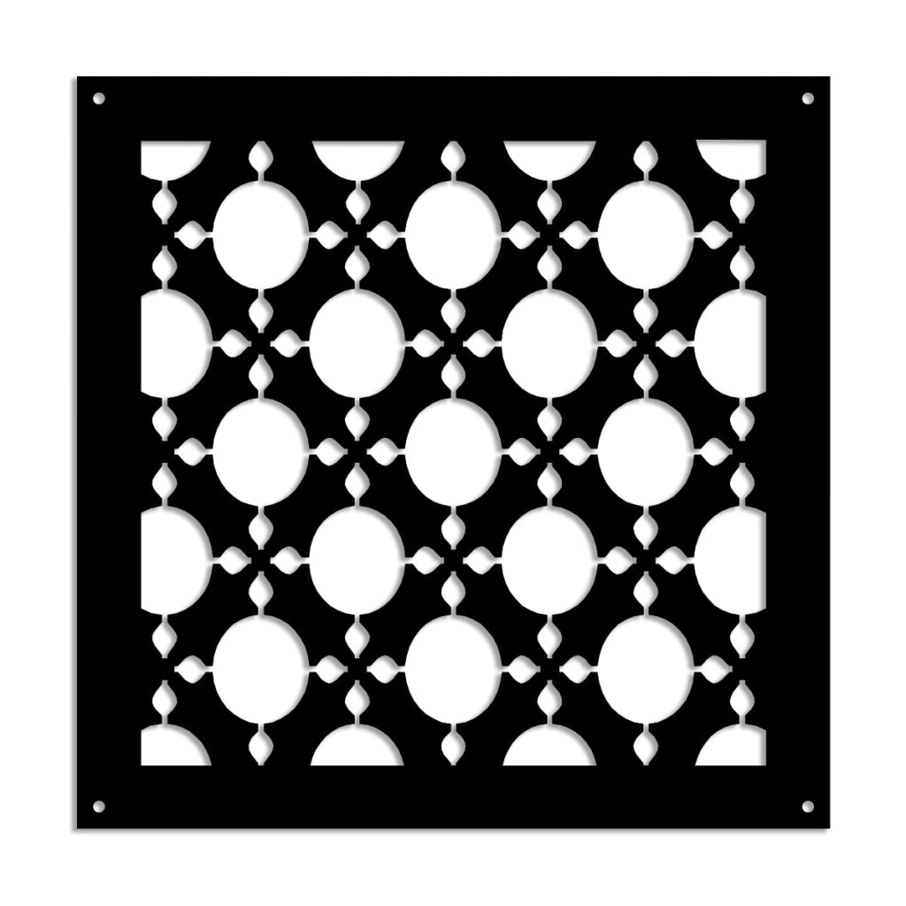 ALADIN - Pannello in PVC traforato - Parasole Colore: nero, Misura: 73x73 cm