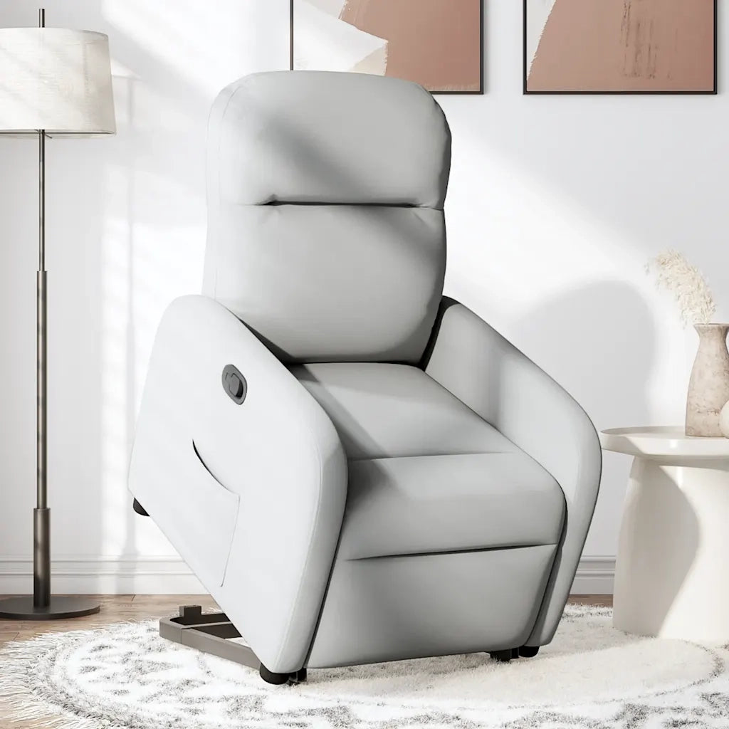 Poltrona Alzapersona Reclinabile Grigio Nuvola in Tessuto 3302981