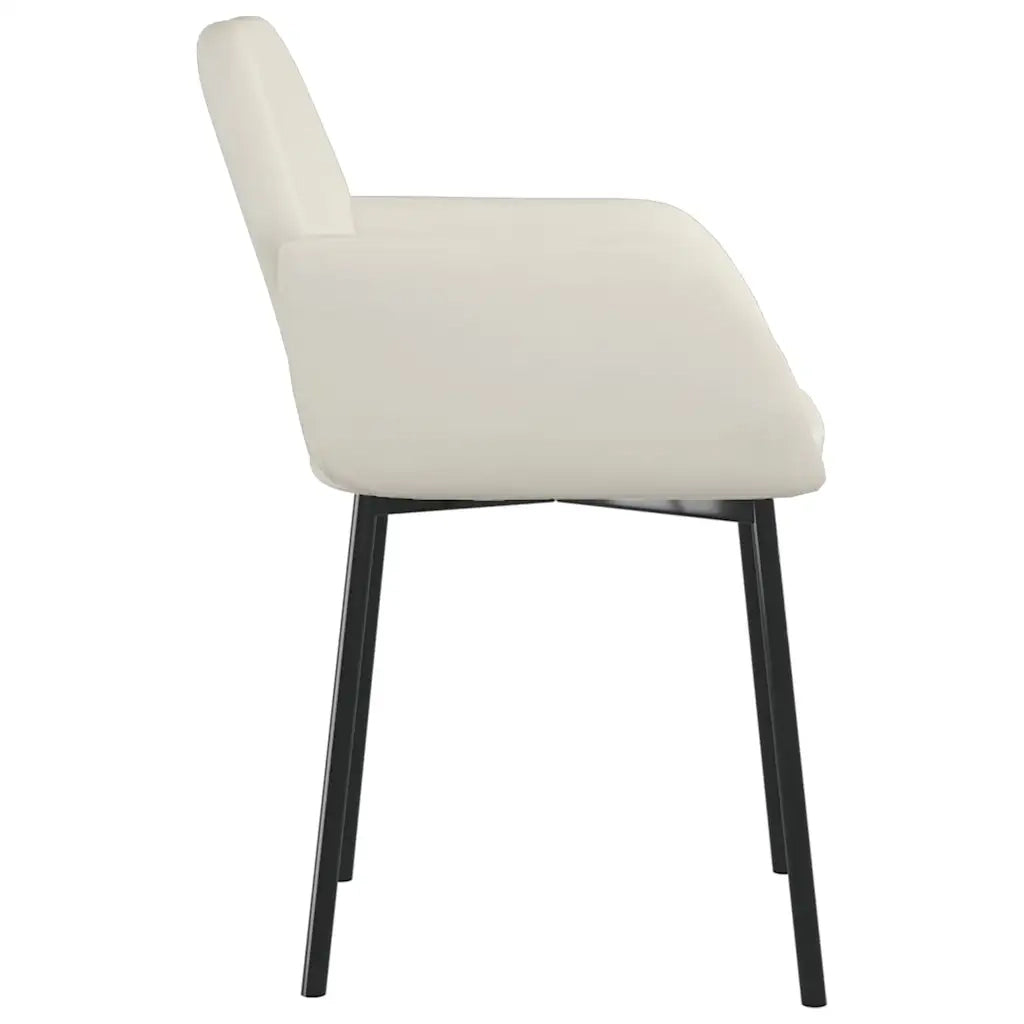 Sedie da Pranzo 2 pz Crema in Velluto cod mxl 29061