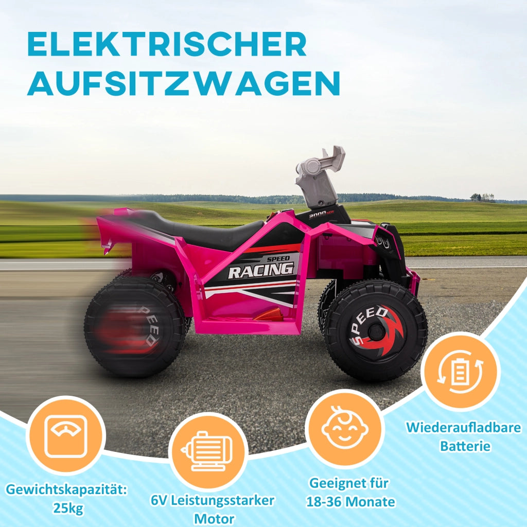Quad elettrico per bambini 18-36 mesi ¨C Xylo ¨C Rosa, 2,5 km/h, marcia avanti e indietro