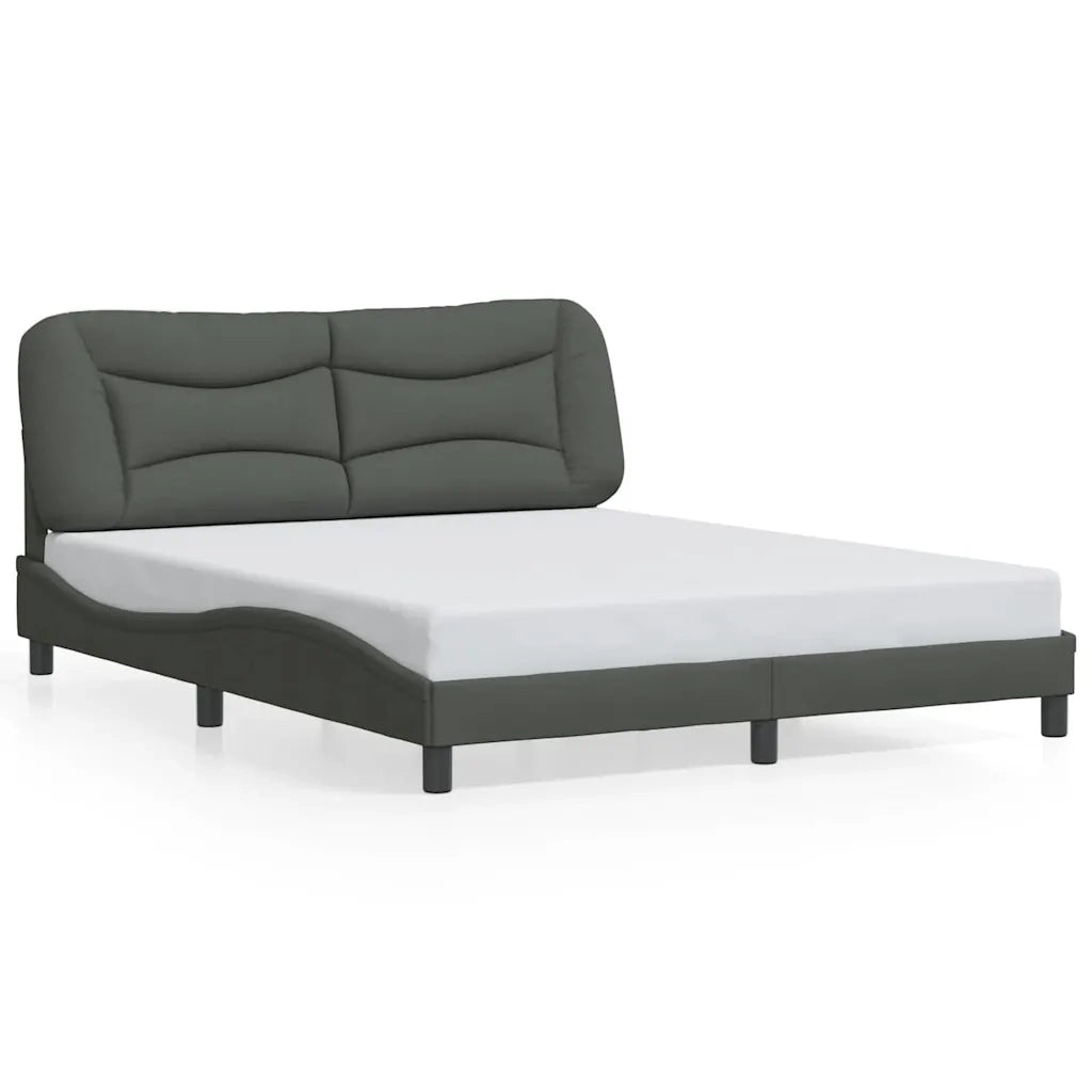 Giroletto senza Materasso Hvar Grigio Scuro 160x200 cm Tessuto 3207780
