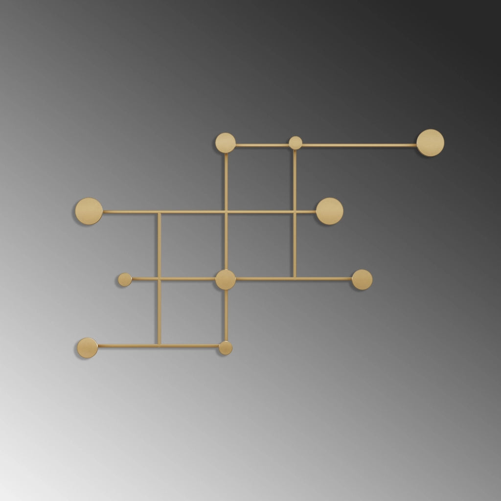 Gancio da parete in metallo "Fatara" - 112 x 10 x 64 cm - Oro