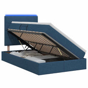 Letto con contenitore LED e materasso Blu 120 x 200 cm Tessuto 3459941