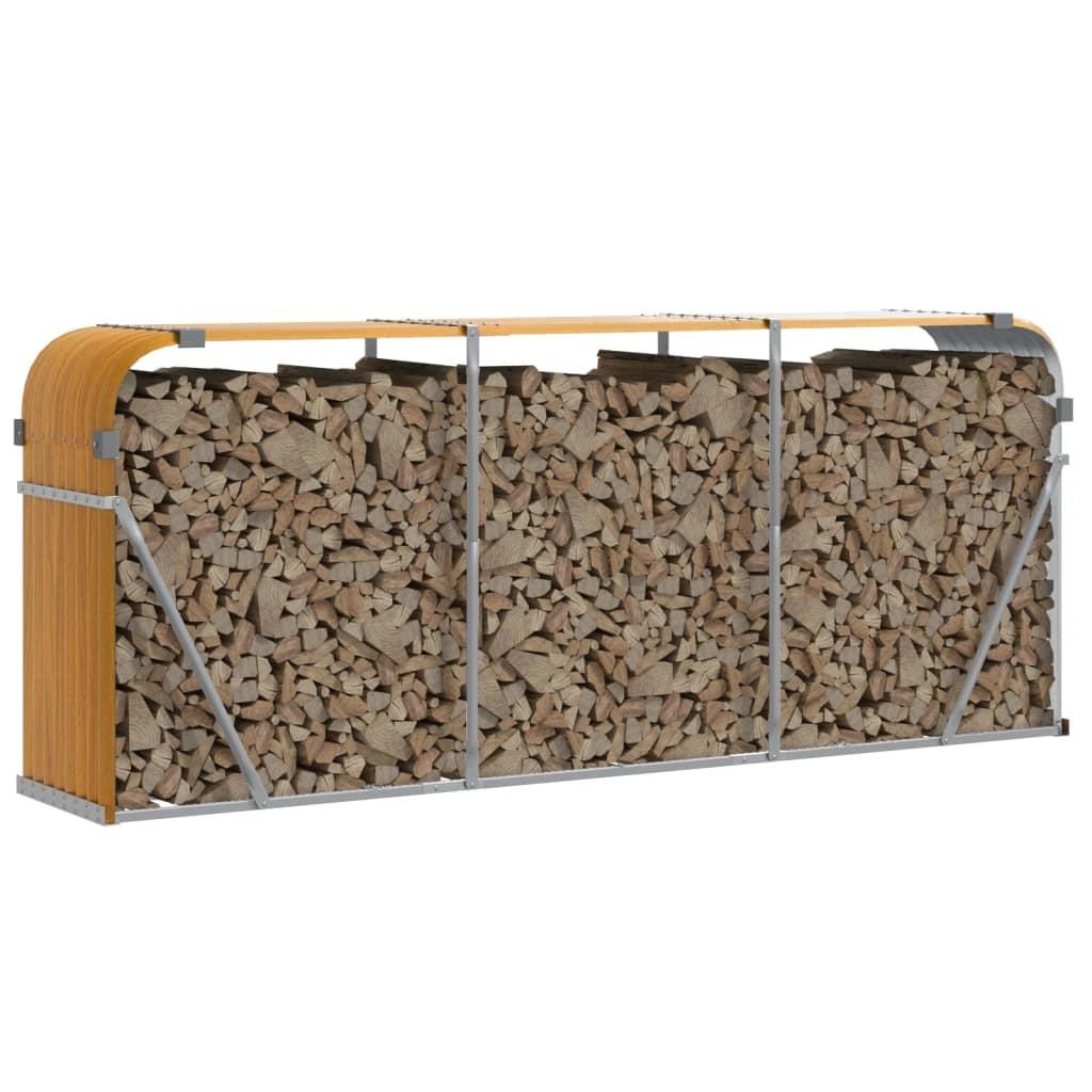 Portalegna chiaro 234 x 45 x 100 cm acciaio zincato marrone 02_0043814