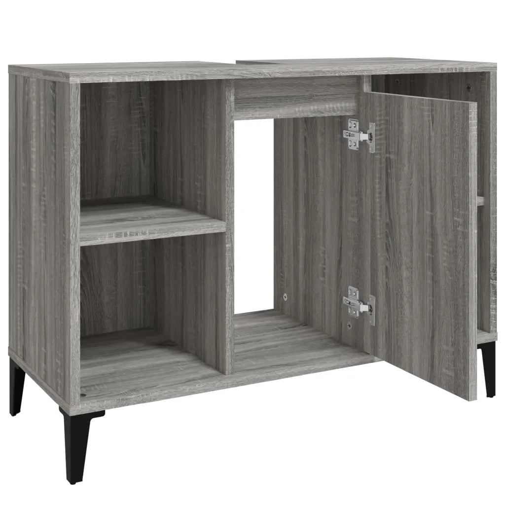 Mobile Lavabo | Armadio Lavabo Grigio Sonoma 80x33x60 cm in Legno Multistrato