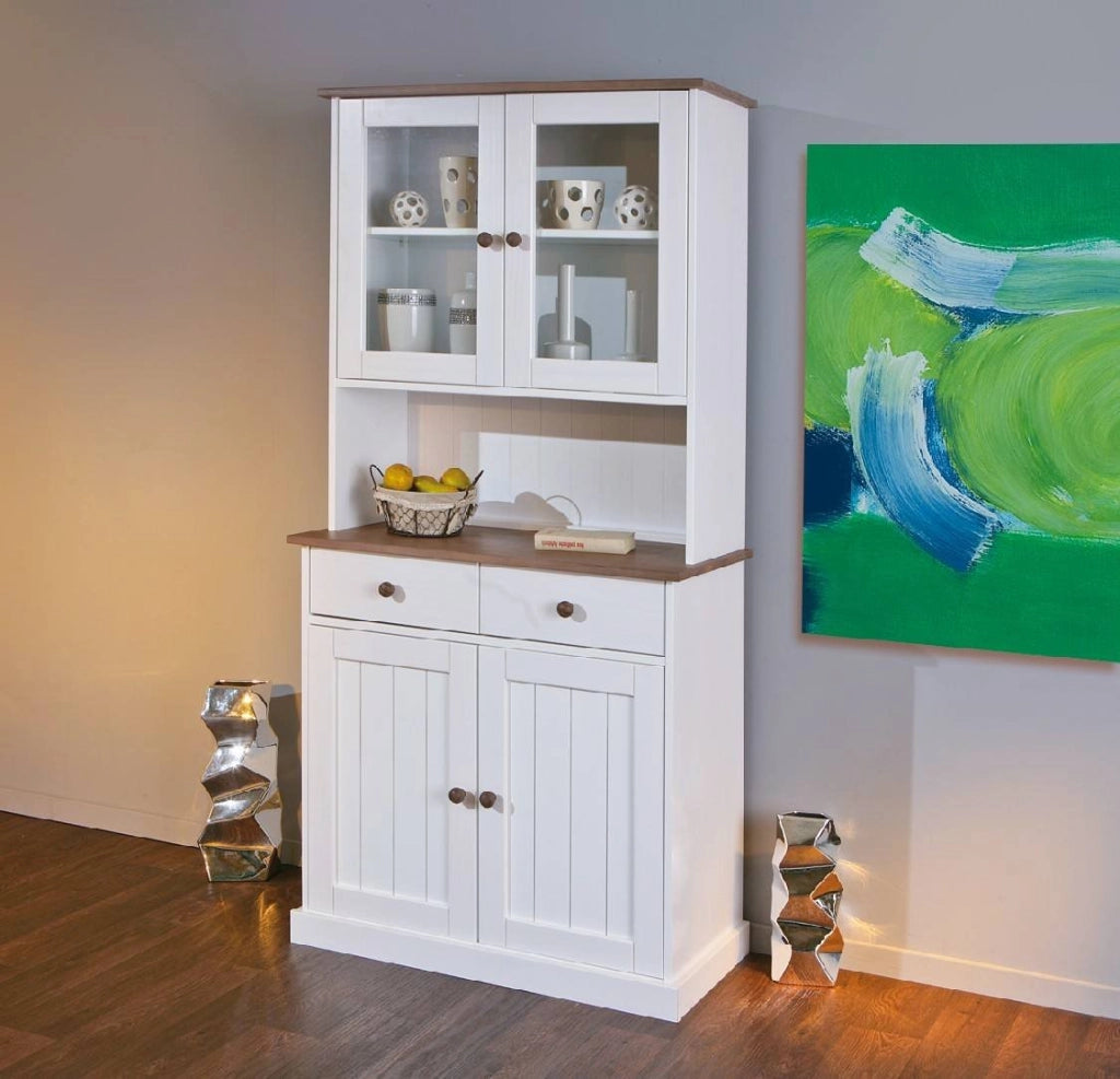 Madia Pattada, Credenza 2 Cassetti, 90x45x190h cm Bianco