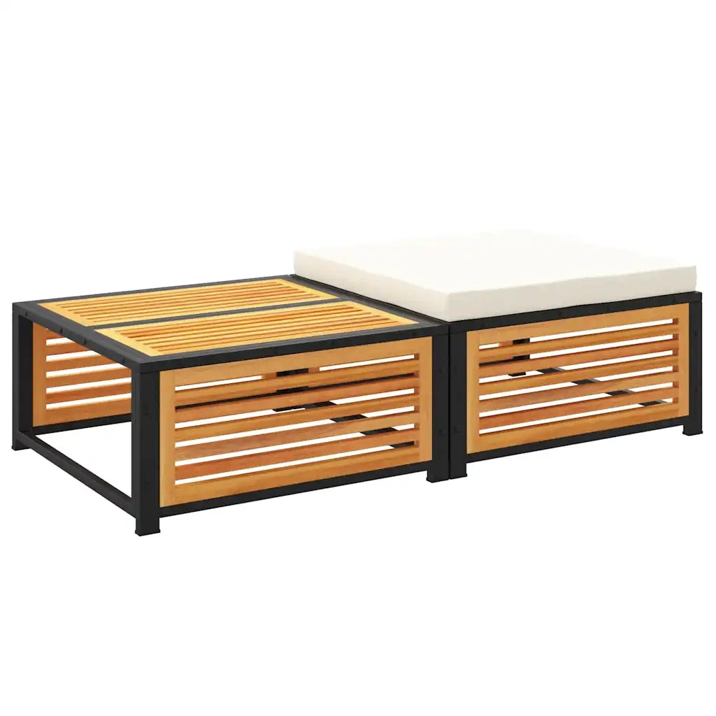 Tavolino da Giardino-Tavolo da Esterno con Sgabello in Legno Massello di Acacia 947869