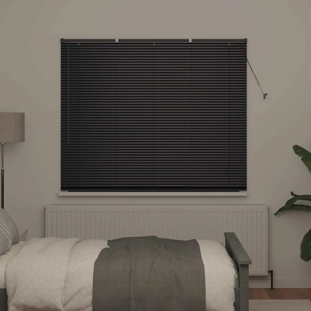 Tendaggi a Veneziana | Tenda a lamelle Nero 175 x 160 cm Alluminio