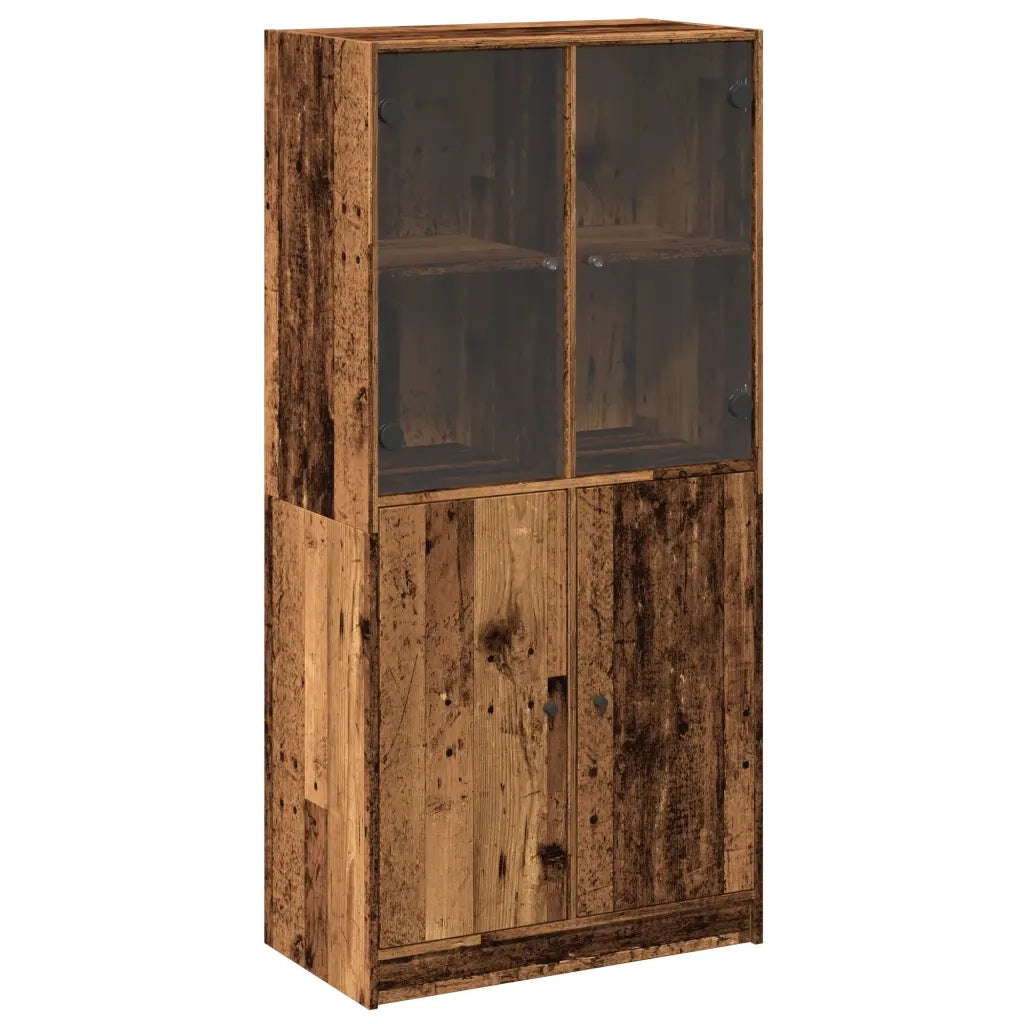Credenza con Ante Legno Antico 68x37x142cm in Legno Multistrato