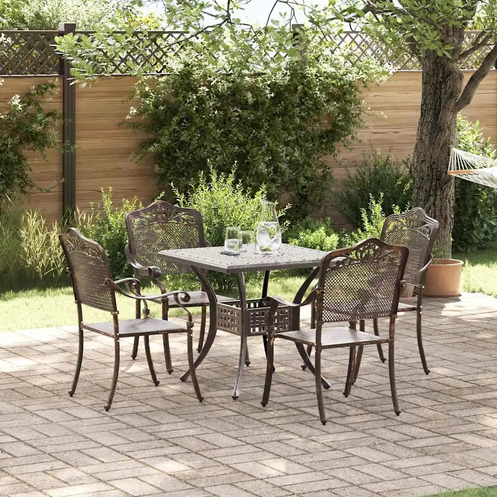 Set di Tavolo da Giardino 5 pcs Bronzo Alluminio pressofuso 3334744