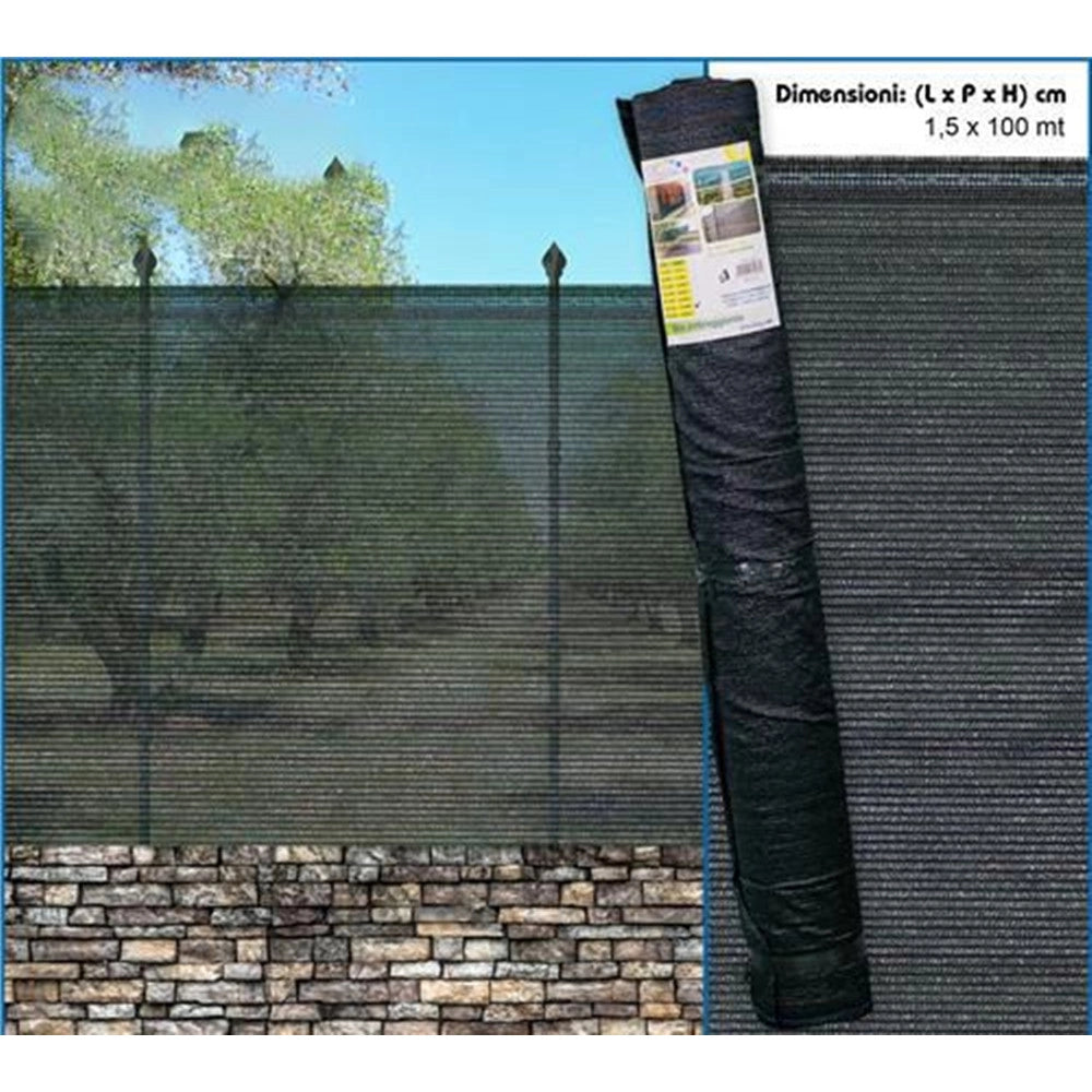 Trade Shop - Rete Ombreggiante Frangivista Rotolo 1.5x100 Mt Grn43 Recinzioni Giardini Balconi 310882 -