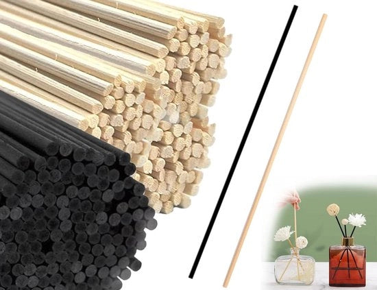 Set di Stuzzicadenti in Legno da 60 pezzi - 23 cm - Materiale Vezel Duraturo - Stuzzicadenti per Diffusore di Aromi - Esperienza di Profumo Delicata - Stuzzicadenti per Diffusore