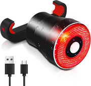 Retroflettore intelligente per bicicletta - Ricaricabile via USB - Indicatore di direzione e telecomando - Impermeabile e con allarme