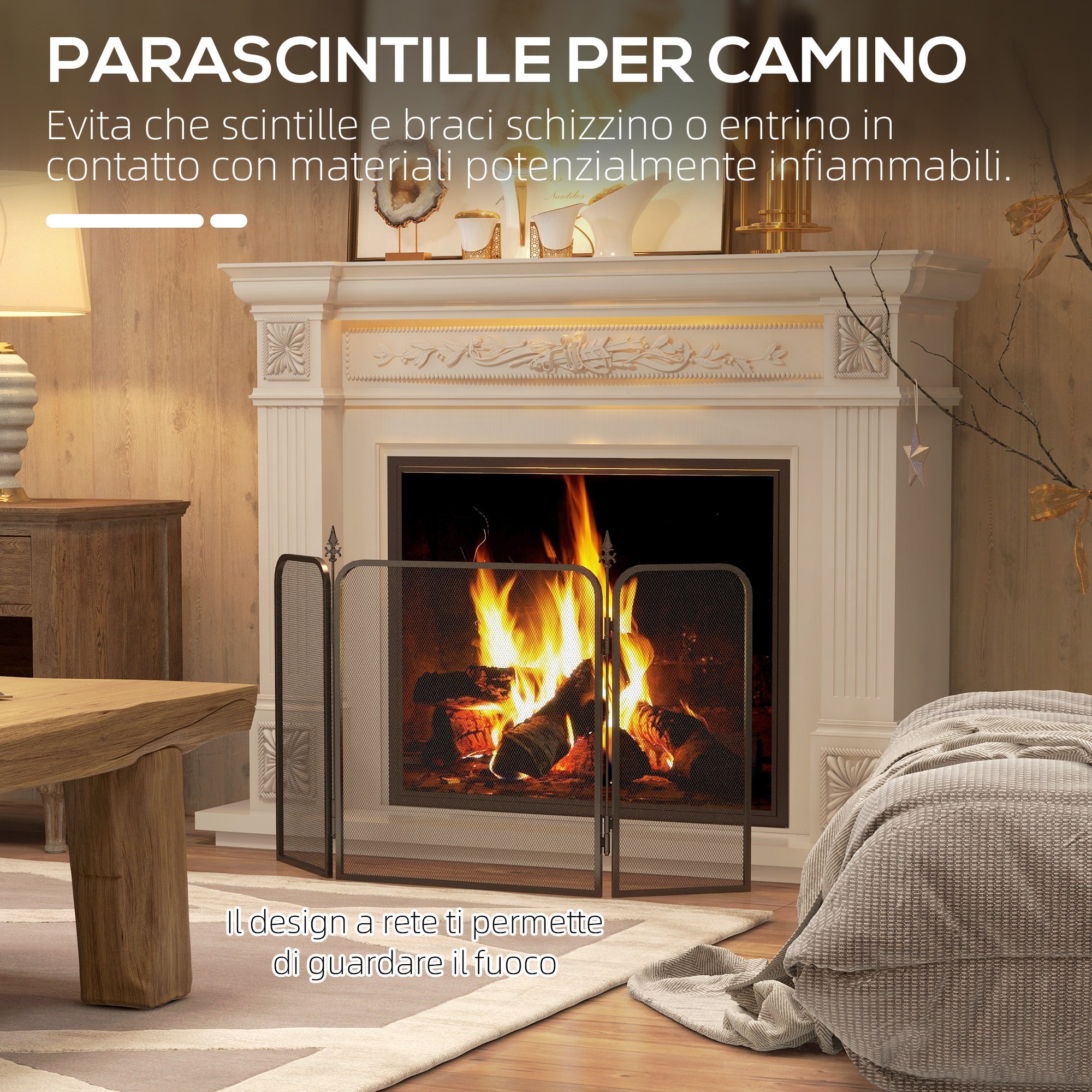 Parascintille con Antine 96x1,3x56 cm in Metallo Nero