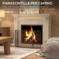 Parascintille con Antine 96x1,3x56 cm in Metallo Nero