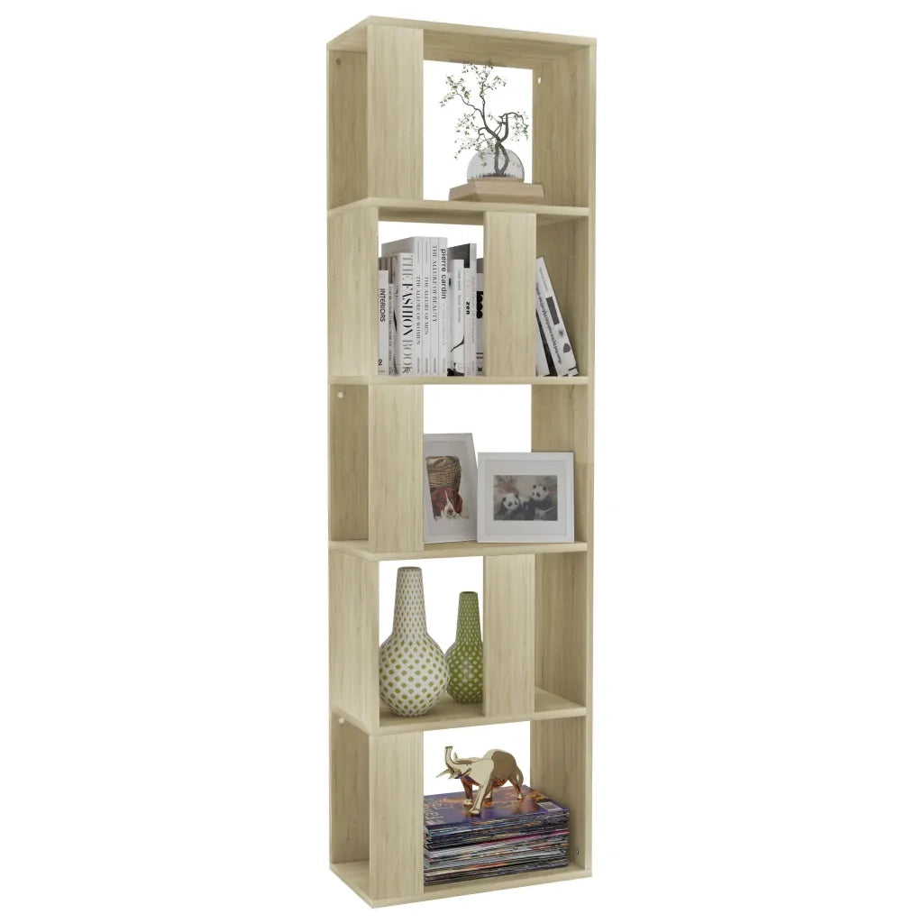 Libreria Divisorio-Scaffale per Libri-Mobile di Stoccaggio Rovere Sonoma 45x24x159 cm Legno Multistrato