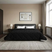 Duvet Invernale Nero 200 x 200 cm Microfibra e Fleece Teddy 42026328